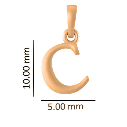 Alphabet C Pendant for Men & Women by Akshat Sapphire 22CT Gold Plated Silver 92.5 Purity NP_C_8003_Gold