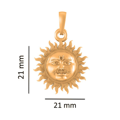 22KT Gold Plated Sterling Silver (92.5% Purity) Pure Silver Divine God Sun Chain Pendant (Locket with Box Chain) for Women
