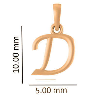 22CT Gold Plated Silver 92.5 Purity Alphabet D Chain Pendant for Women with Anchor Chain 18 inch by Akshat Sapphire PSA8026_D_Gold