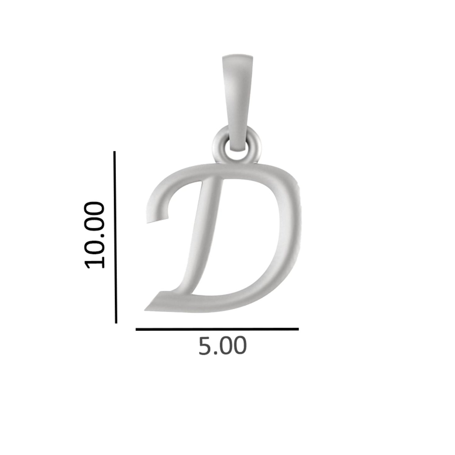 Alphabet D Pendant for Men & Women by Akshat Sapphire 92.5 Silver NP_D_8004