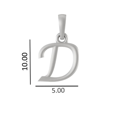 Alphabet D Pendant for Men & Women by Akshat Sapphire 92.5 Silver NP_D_8004