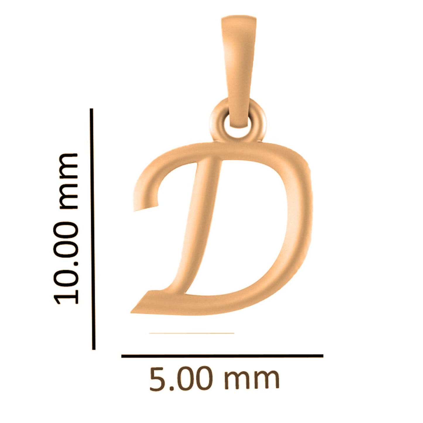 Alphabet D Pendant for Men & Women by Akshat Sapphire 22CT Gold Plated Silver 92.5 Purity NP_D_8004_Gold