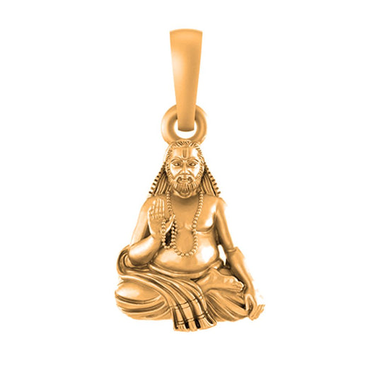22 CT Gold Plated Silver (92.5% purity) Spiritual Raghavendra Swamy Pendant for Men and Women
