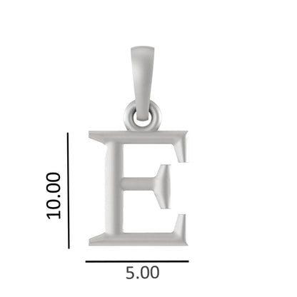 Alphabet E Pendant for Men & Women by Akshat Sapphire 92.5 Silver NP_E_8005