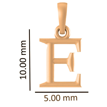 22CT Gold Plated Silver 92.5 Purity Alphabet E Chain Pendant for Men with Anchor Chain 22 Inches by Akshat Sapphire MPSA8005_E_Gold