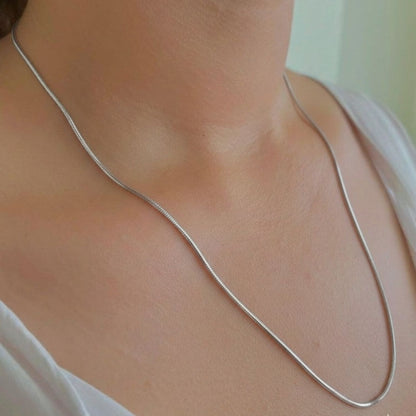 Sterling Silver Heart Pendant with 18 Inches Snake Chain for Women by Akshat Sapphire 92.5 Silver PSS0507