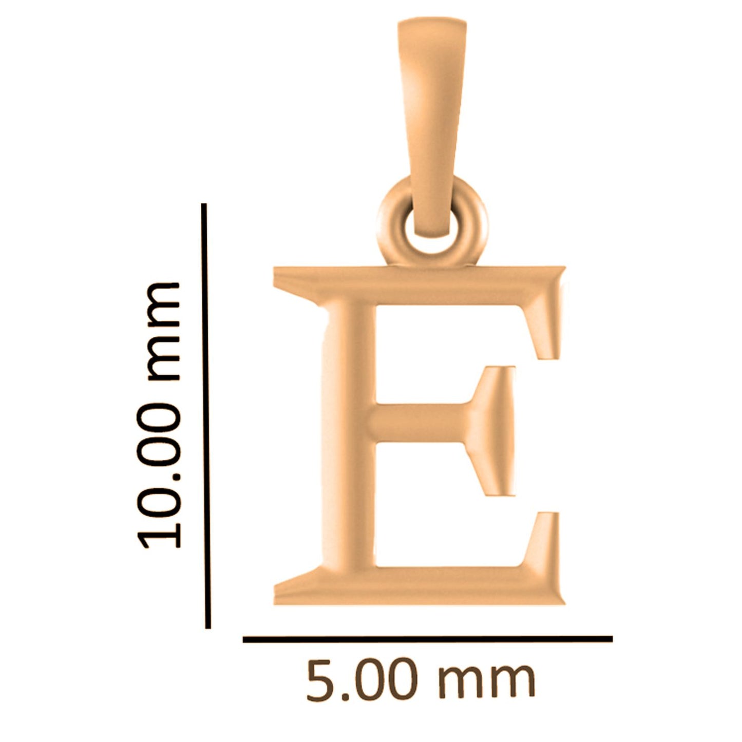 22CT Gold Plated Silver 92.5 Purity Alphabet E Chain Pendant for Women with Anchor Chain 18 inch by Akshat Sapphire PSA8027_E_Gold