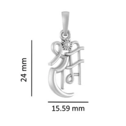 Akshat Sapphire Sterling Silver (92.5% purity) God Ram Ji chain Pendant (Pendant with Figaro Chain-22 inches) for Men & Women Pure Silver Bhagwan Shri Ram Locket for Good Health & Wealth
