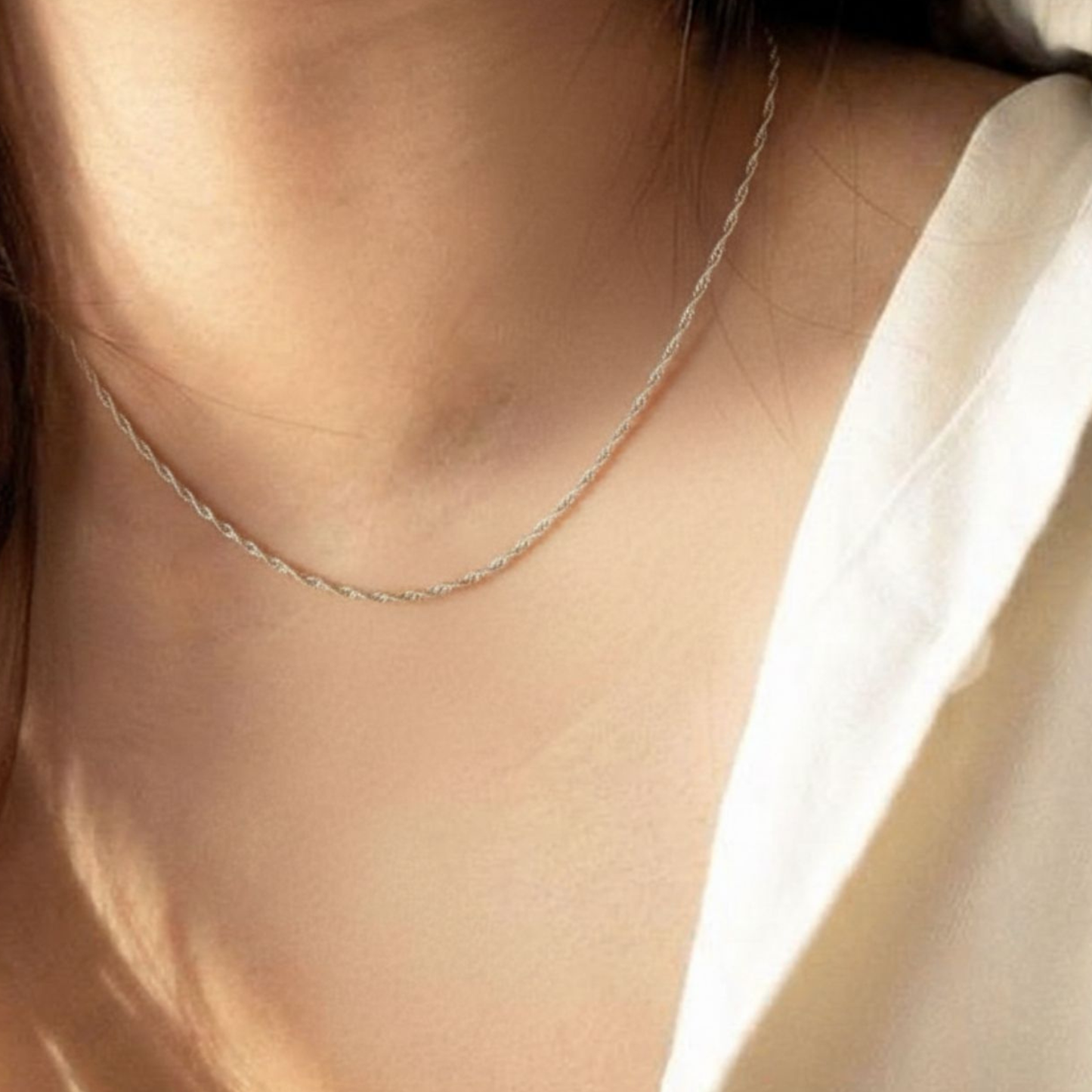 Sterling Silver Heart Pendant with 18 Inches Rope Chain for Women by Akshat Sapphire 92.5 Silver PSR0509