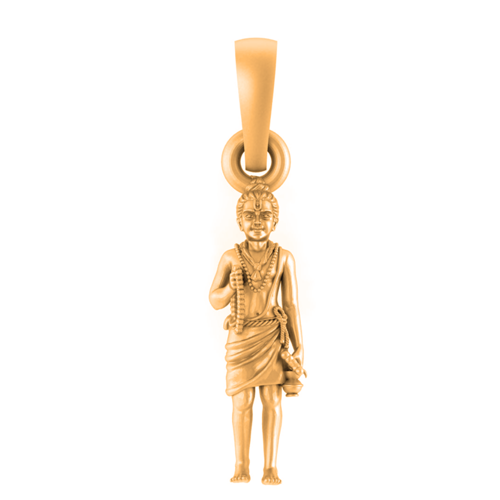 22 CT Gold Plated Silver (92.5% purity) Spiritual Swaminarayan Pendant (Big Size) for Men and Women