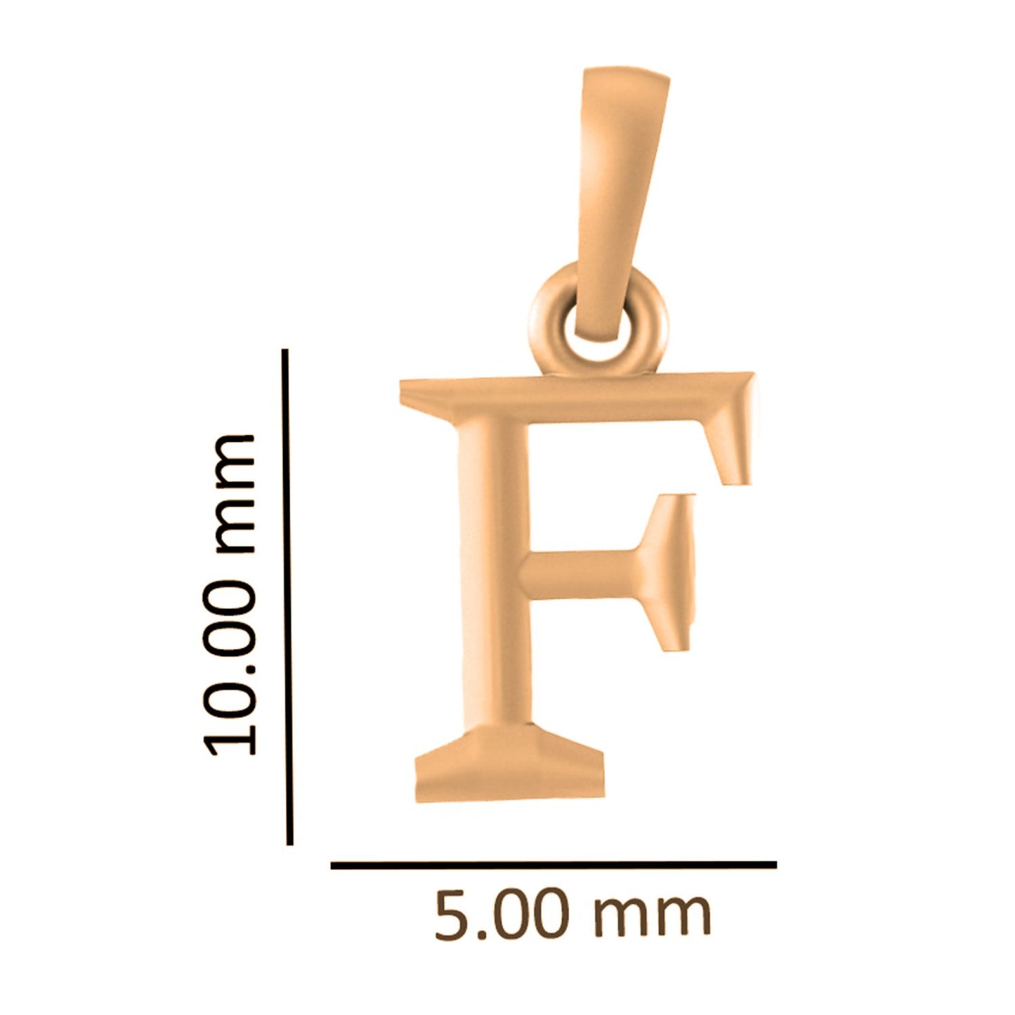 22CT Gold Plated Silver 92.5 Purity Alphabet F Chain Pendant for Women with Anchor Chain 18 inch by Akshat Sapphire PSA8028_F_Gold