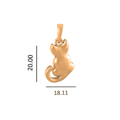 22KT Gold Plated Sterling Silver (92.5% Purity) Pure Silver Stylish and Fashionable Cute Cat Chain Pendant (Locket with Box Chain) for Women