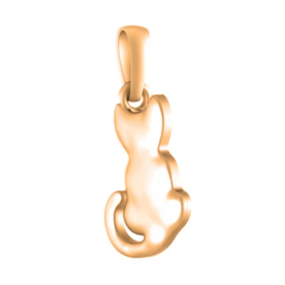 22 CT Gold Plated Silver (92.5% purity) Stylish and Fashionable Cute Cat Pendant for Men and Women