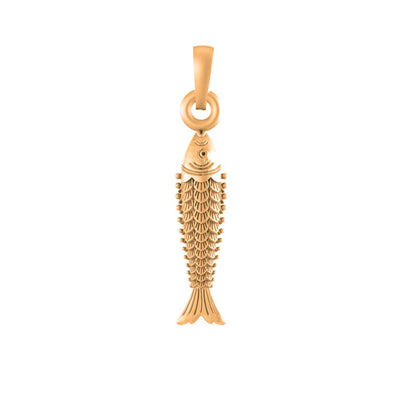22 CT Gold Plated Silver (92.5% purity) Stylish and Fashionable Fish Pendant for Men and Women