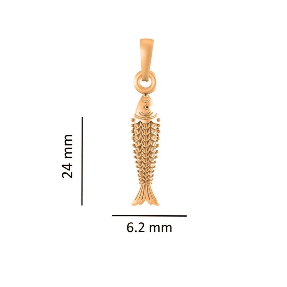 22KT Gold Plated Sterling Silver (92.5% Purity) Pure Silver Stylish and Fashionable Fish Chain Pendant (Locket with Box Chain) for Women