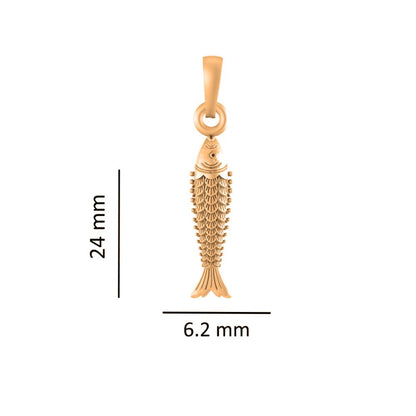 22KT Gold Plated Sterling Silver (92.5% Purity) Pure Silver Stylish and Fashionable Fish Chain Pendant (Locket with Box Chain) for Women
