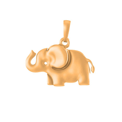 22 CT Gold Plated Silver (92.5% purity) Strength Symbolic Elephant  Pendant for Men and Women