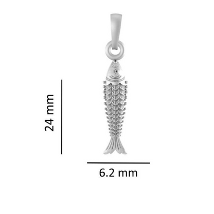 Akshat Sapphire Sterling Silver (92.5% purity) Stylish and Fashionable Fish Chain Pendant  (Pendant with Figaro Chain-22 inches) for Men & Women Pure Silver Fish Chain Locket for Happiness and joy