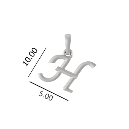 Alphabet H Pendant for Men & Women by Akshat Sapphire 92.5 Silver NP_H_8008