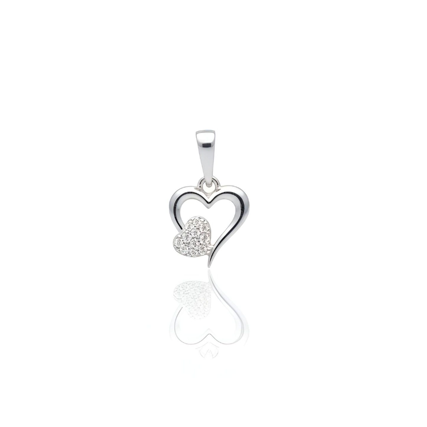 Sterling Silver 92.5 Pure Heart Pendant for girls and Women by Akshat Sapphire P10514