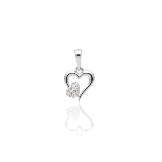 Sterling Silver 92.5 Pure Heart Pendant for girls and Women by Akshat Sapphire P10514