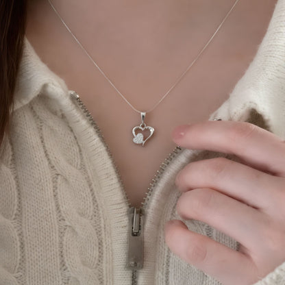 Sterling Silver 92.5 Pure Heart Pendant for girls and Women by Akshat Sapphire P10514