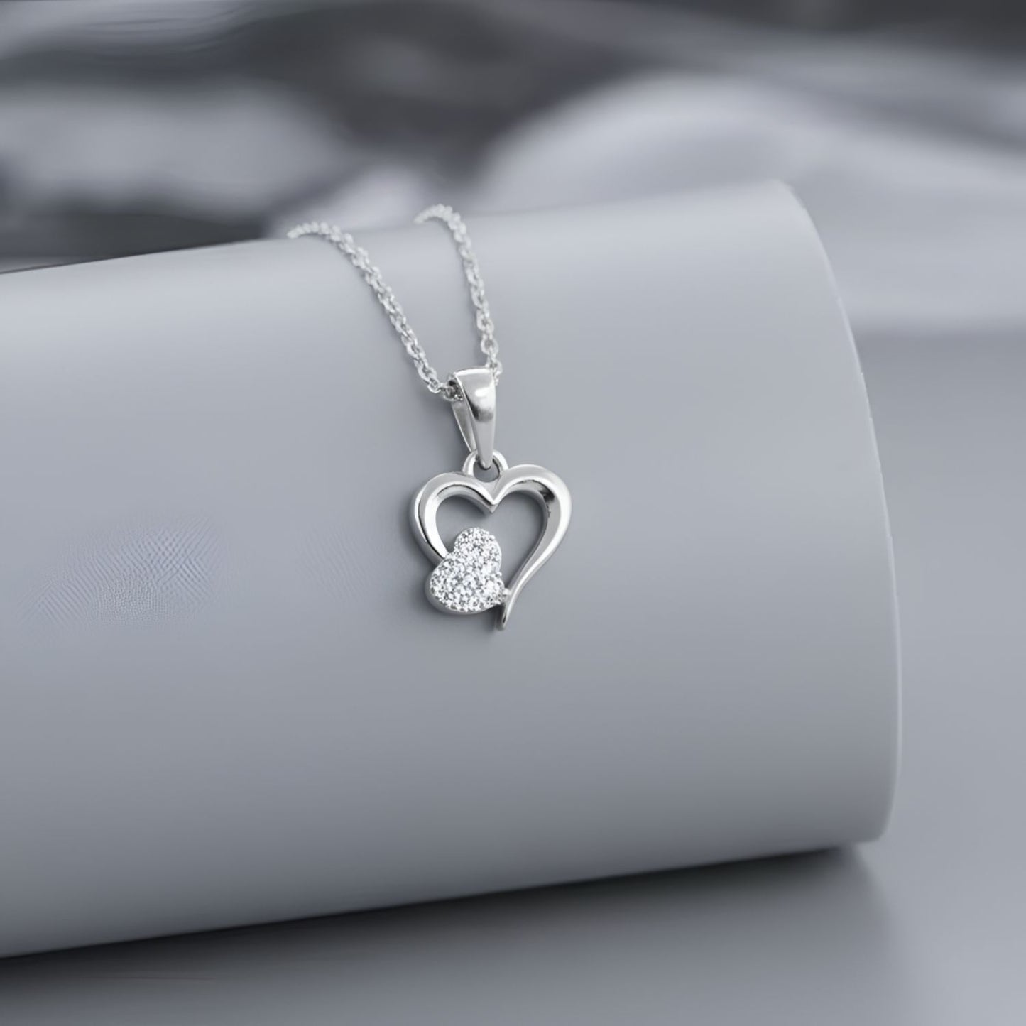 Sterling Silver 92.5 Pure Heart Pendant for girls and Women by Akshat Sapphire P10514