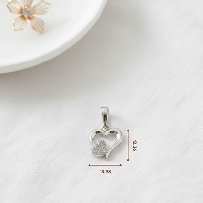 Sterling Silver 92.5 Pure Heart Pendant for girls and Women by Akshat Sapphire P10514