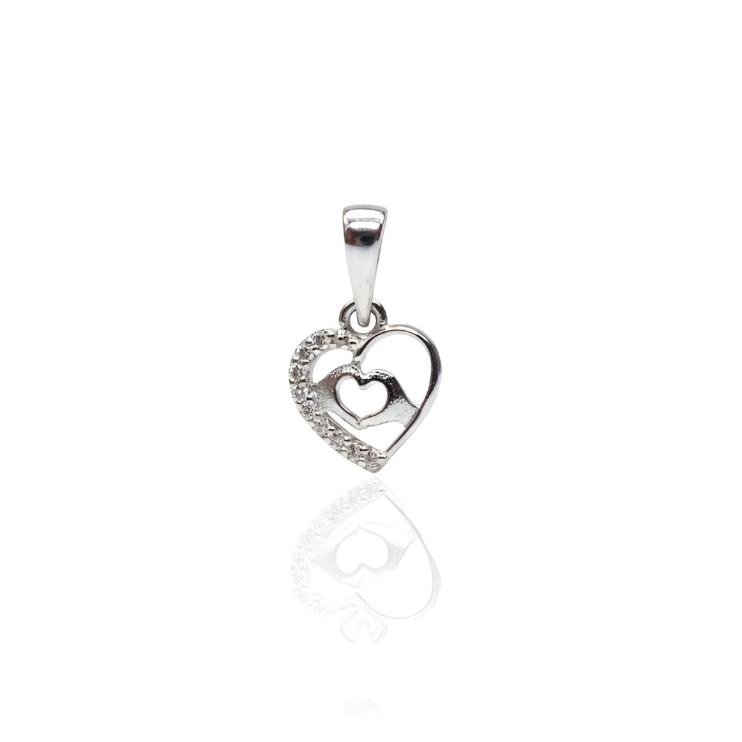 Sterling Silver 92.5 Pure Heart Pendant for girls and Women by Akshat Sapphire P10510