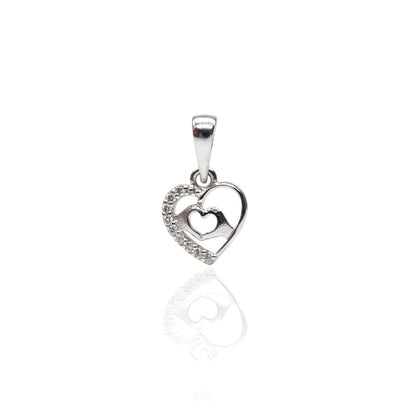 Sterling Silver 92.5 Pure Heart Pendant for girls and Women by Akshat Sapphire P10510