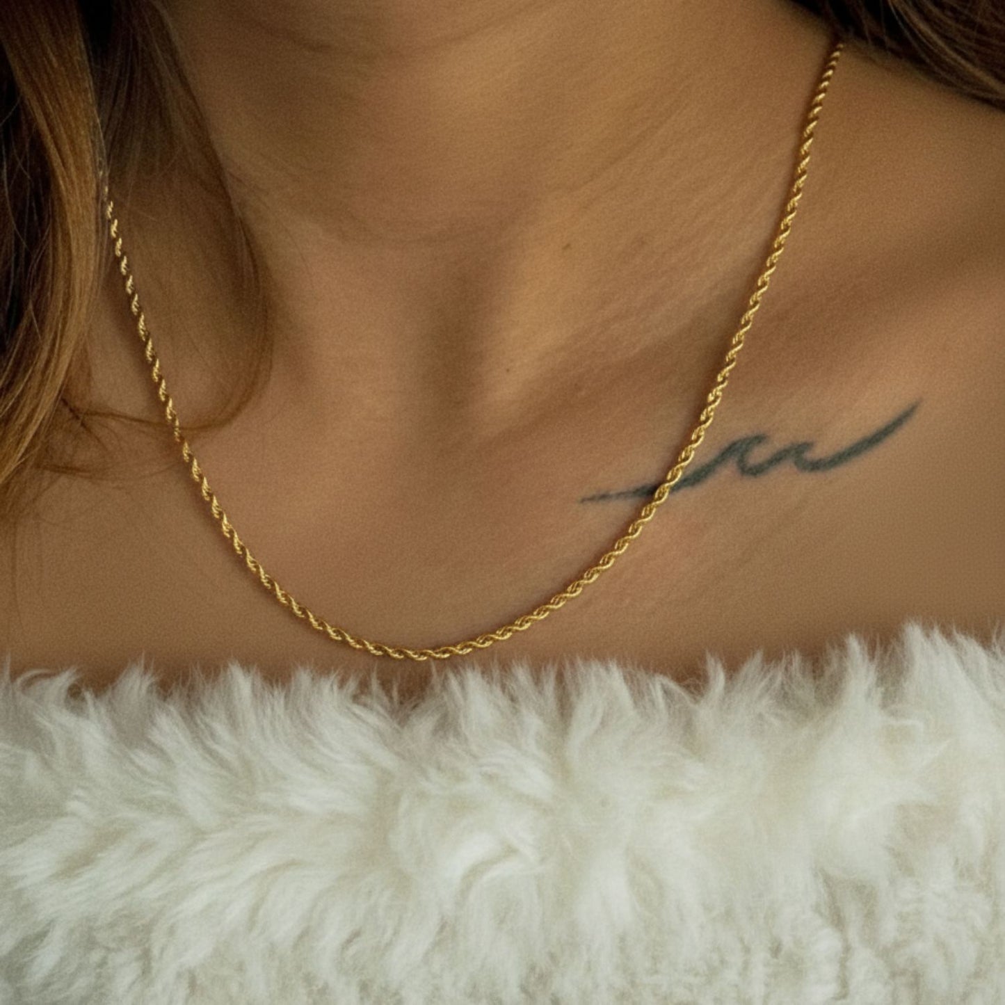 22CT Gold Plated Silver 92.5 Purity Heart Pendant with Rope Chain 18 Inches for Women by Akshat Sapphire PSR0514_Gold