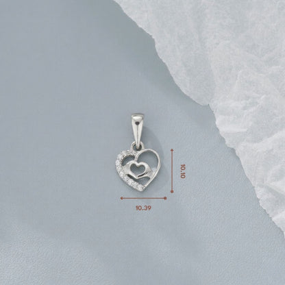 Sterling Silver 92.5 Pure Heart Pendant for girls and Women by Akshat Sapphire P10510