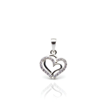 Sterling Silver 92.5 Pure Heart Pendant for girls and Women by Akshat Sapphire P10506
