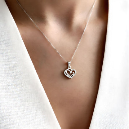 Sterling Silver 92.5 Pure Heart Pendant for girls and Women by Akshat Sapphire P10506