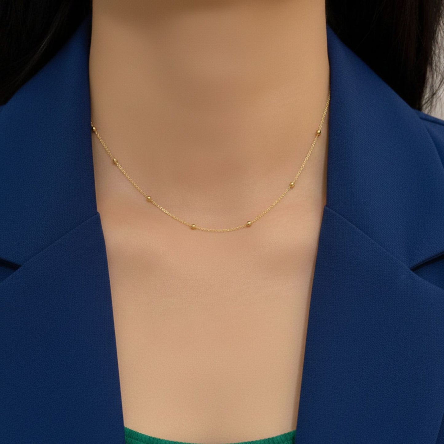 22CT Gold Plated Silver 92.5 Purity Heart Pendant with Ball Chain 18 Inches for Women by Akshat Sapphire PSBL0510_Gold