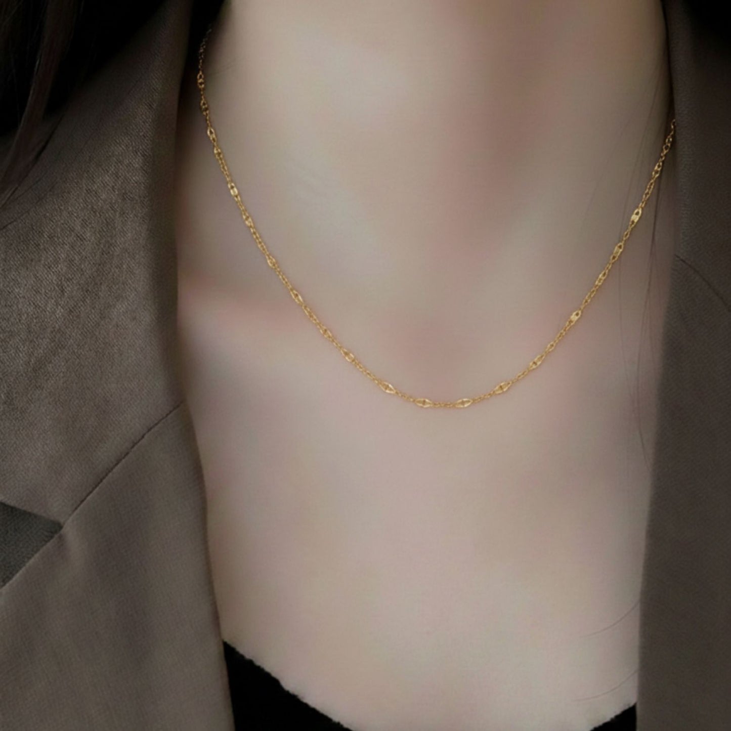 22CT Gold Plated Silver 92.5 Purity Heart Pendant with Anchor Chain 18 Inches for Women by Akshat Sapphire PSA0506_Gold