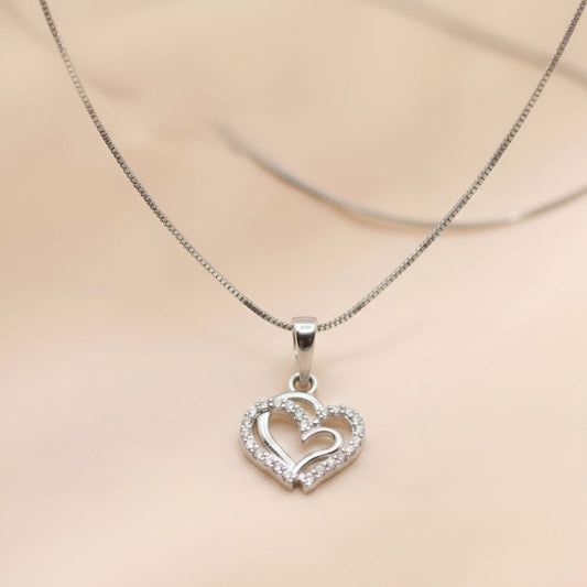 Sterling Silver 92.5 Pure Heart Pendant for girls and Women by Akshat Sapphire P10506