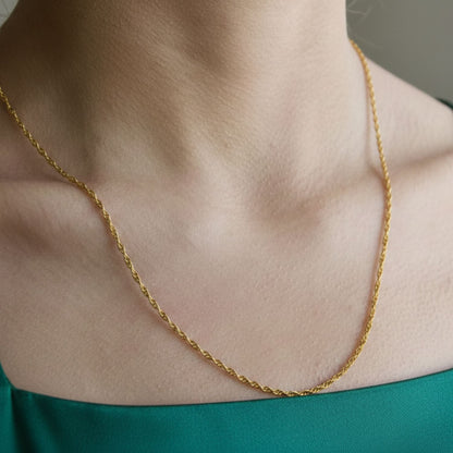 22CT Gold Plated Silver 92.5 Purity Heart Pendant with Rope Chain 18 Inches for Women by Akshat Sapphire PSR0506_Gold