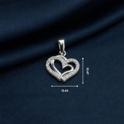 Sterling Silver 92.5 Pure Heart Pendant for girls and Women by Akshat Sapphire P10506
