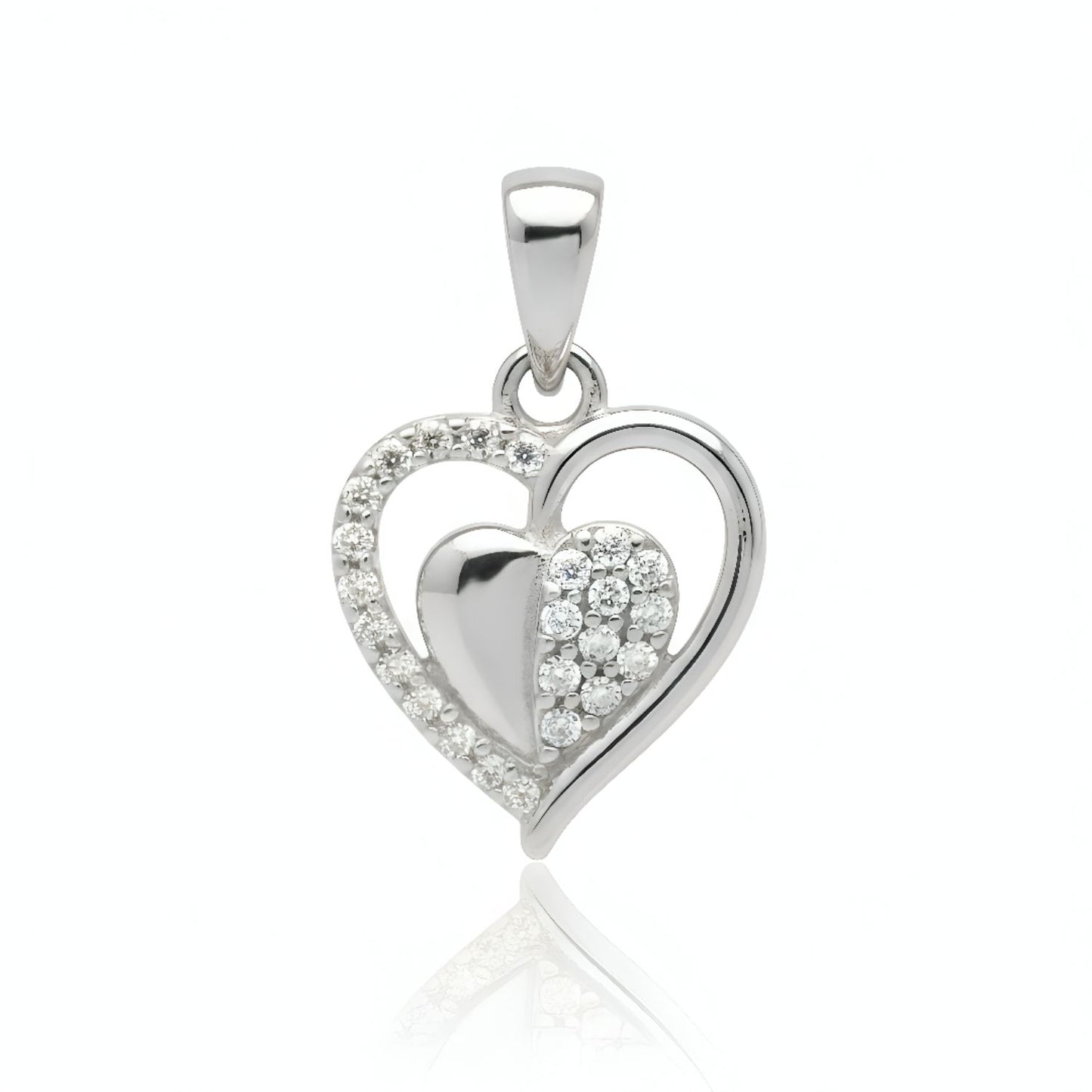 Sterling Silver 92.5 Pure Heart Pendant for girls and Women by Akshat Sapphire P10509