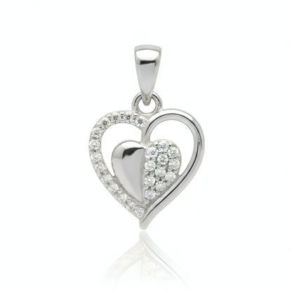 Sterling Silver 92.5 Pure Heart Pendant for girls and Women by Akshat Sapphire P10509