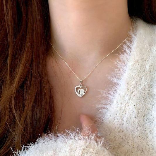 Sterling Silver 92.5 Pure Heart Pendant for girls and Women by Akshat Sapphire P10509