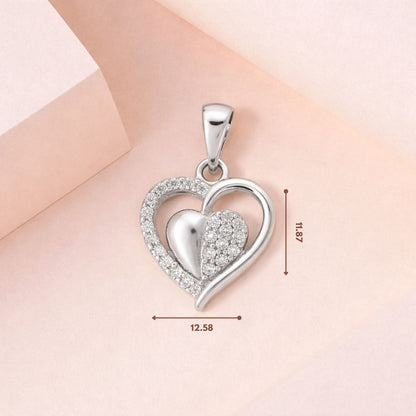 Sterling Silver 92.5 Pure Heart Pendant for girls and Women by Akshat Sapphire P10509