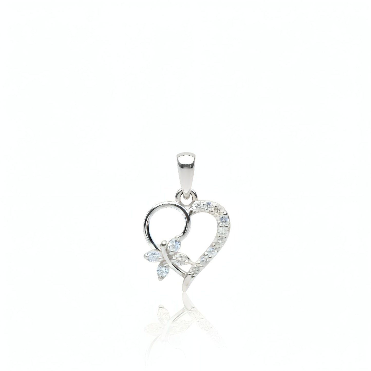 Sterling Silver 92.5 Pure Heart Pendant for girls and Women by Akshat Sapphire P10507
