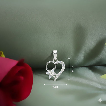 Sterling Silver 92.5 Pure Heart Pendant for girls and Women by Akshat Sapphire P10507