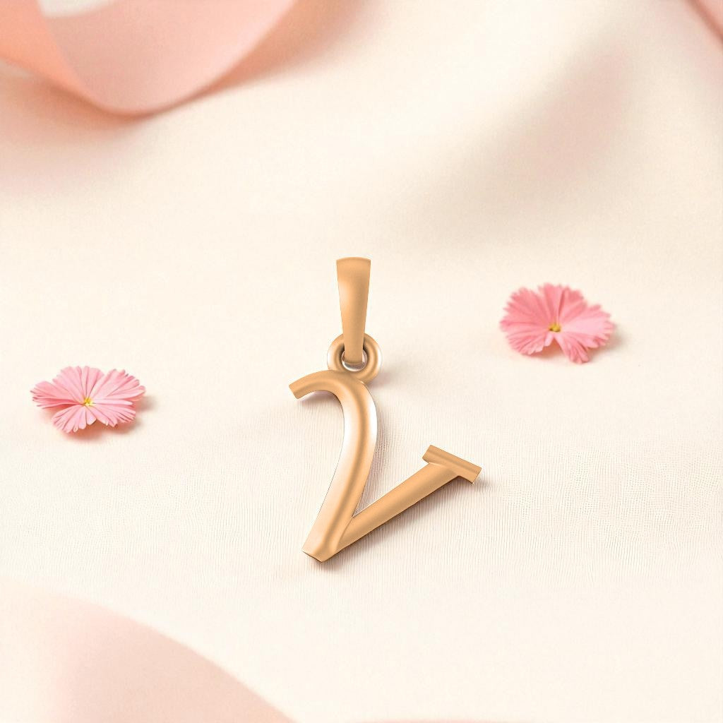 22 CT Gold Plated Silver (92.5% purity) precious and designer Name Alphabet Pendant by Akshat Sapphire For Men and women