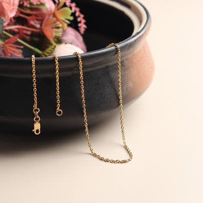 22KT Gold Plated Pure Sterling Silver (92.5% purity) Spiritual Shiva Trishul Chain Pendant (Pendant with Anchor Chain-22 inches) for Men & Women
