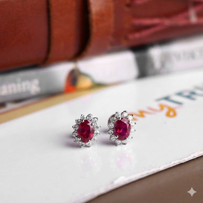 Sterling Silver Stud Earrings for Women by Akshat Sapphire 92.5 Silver Rhodium Plated S10152