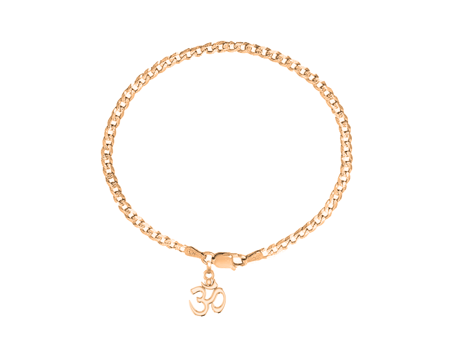 Akshat Sapphire 22KT gold plated  92.5% pure Sterling Silver Curb Designer Bracelet with spiritual OM for Men & Boys