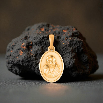 22 CT Gold Plated Silver (92.5% purity) God Sai baba Pendant for Men and Women